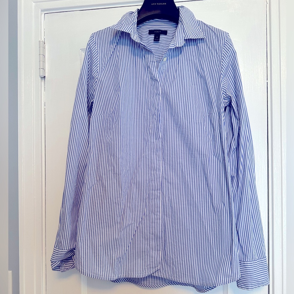 JCrew blue striped button down